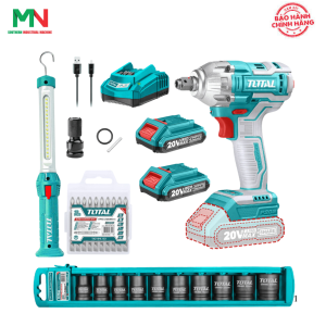 Bộ combo máy siết buloong không chổi than TIWLI2038 & đèn làm việc TWLI35261 dùng pin 20V