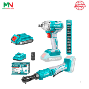 Bộ combo máy siết buloong TIWLI2038 & TDRLI206015 dùng pin 20V Total TOSLI23043