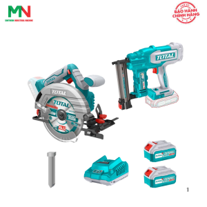 Combo Máy cưa đĩa TSLI1851 & Máy bắn đinh TCBNLI2005 Total TOSLI240866 (Kèm 2 Pin 5.0Ah & Sạc)