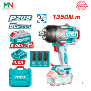 Máy siết bu lông 3/4" dùng pin 20V Total TIWLI20135 (2 Pin 5.0Ah, 1 Sạc)